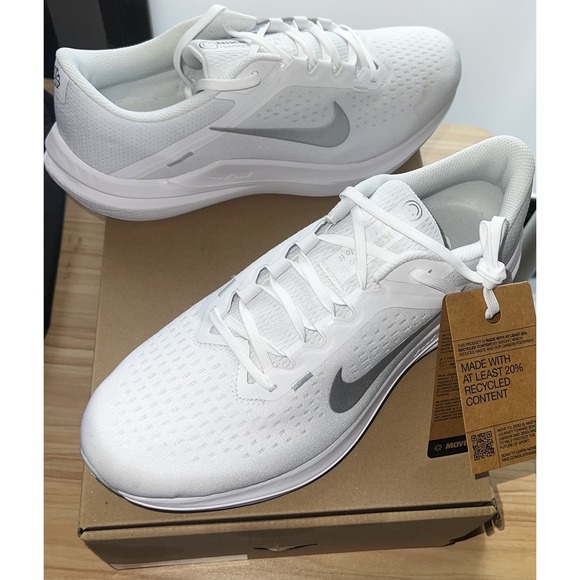 Nike W Air Winflo 10 White/Silver Women's Size 10.5 Men's 9 NEW IN BOX - Picture 2 of 15